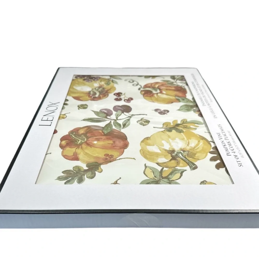 NEW Lenox PUMPKIN VINE Cork Placemats Set/4